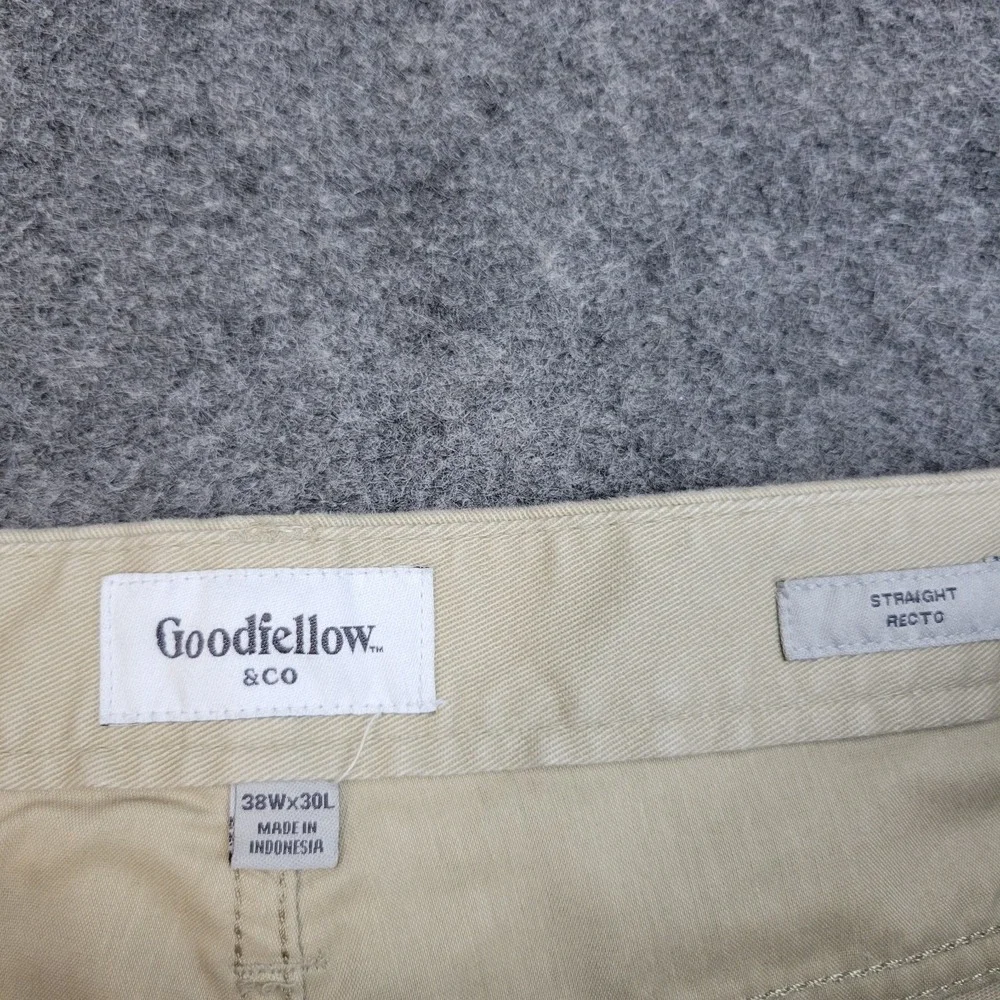 Goodfellow Pants Mens 38x30‎ Tan 5 Pocket Stretch Boho Streetwear Straight Leg